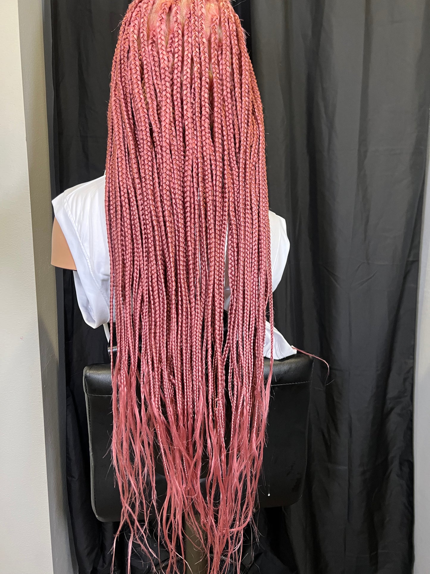 *Pre Loved Rose Pink Full Lace Knotless Braid Wig